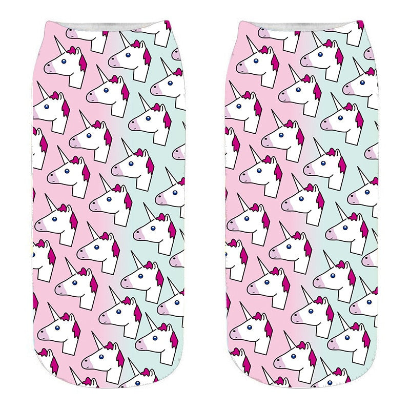Pink and Blue Unicorn Socks
