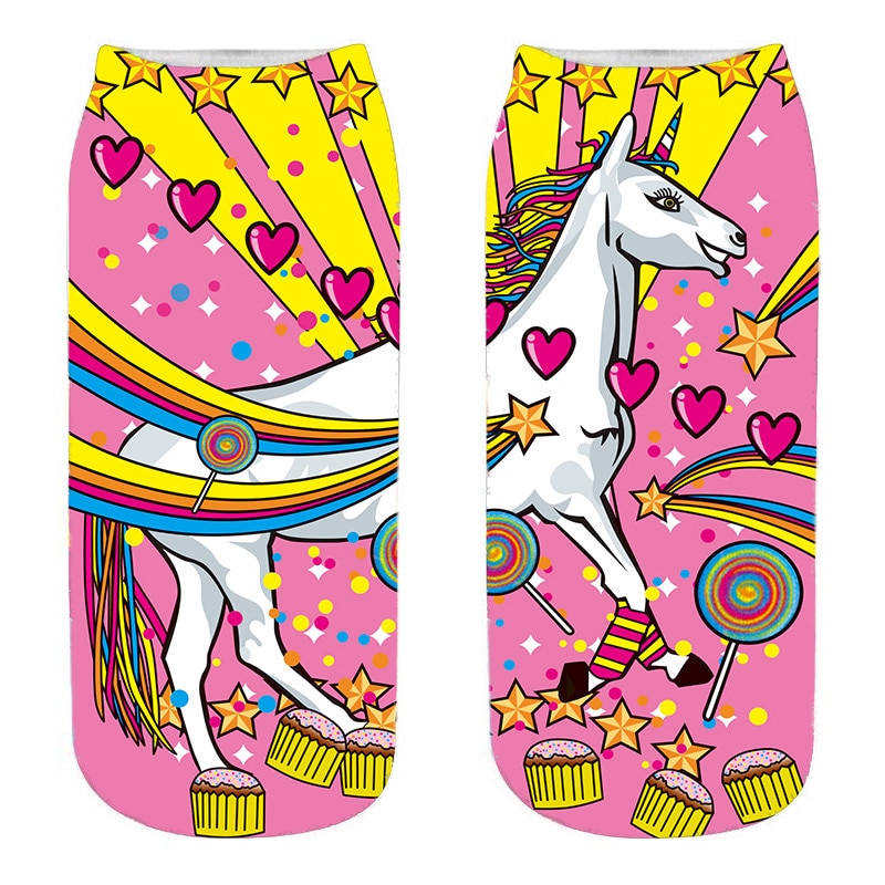 Stars and Hearts Unicorn Socks