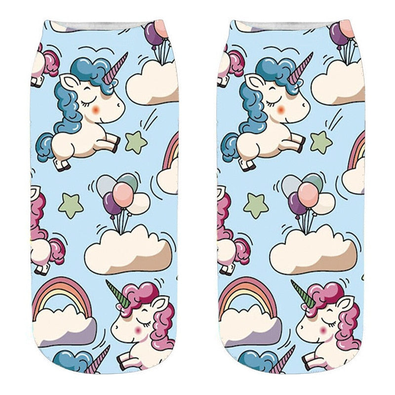 Blue Unicorn and Pink Unicorn Socks