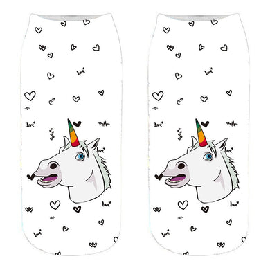 Rainbow and Hearts Unicorn Socks