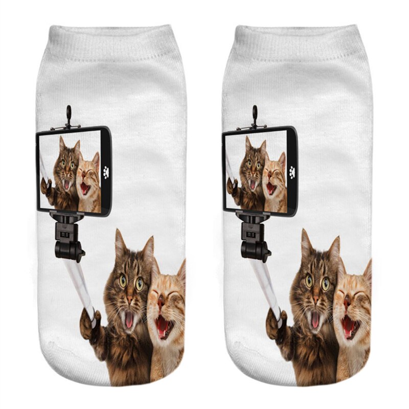 Selfie Stick Cat Socks