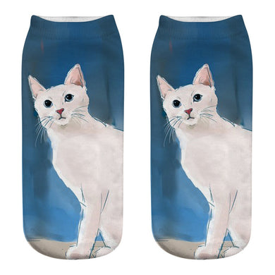 Watercolor Cat Socks