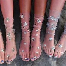 Fishnet Glitter Socks with Stars