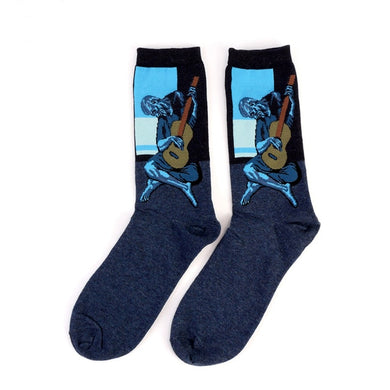 The Old Guitarist Blue Painting Socks