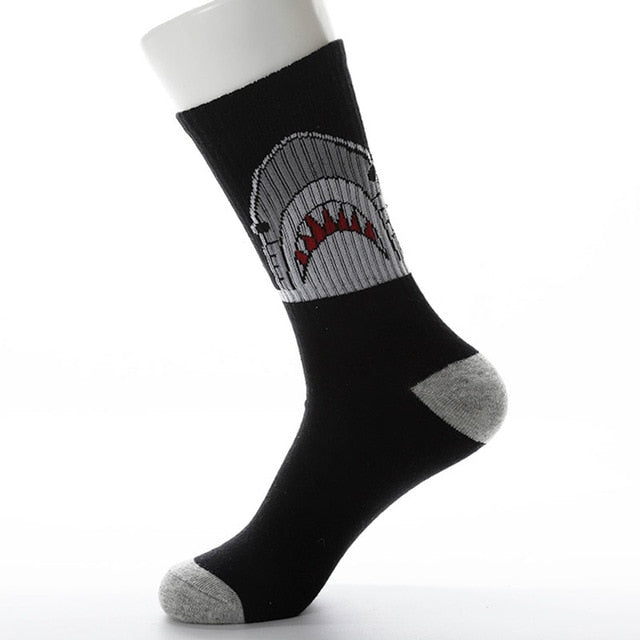 Black Attacking Shark Socks