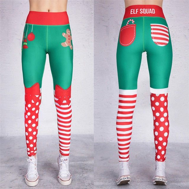 Women's Elf Squad Christmas Leggings – Luscious Socks