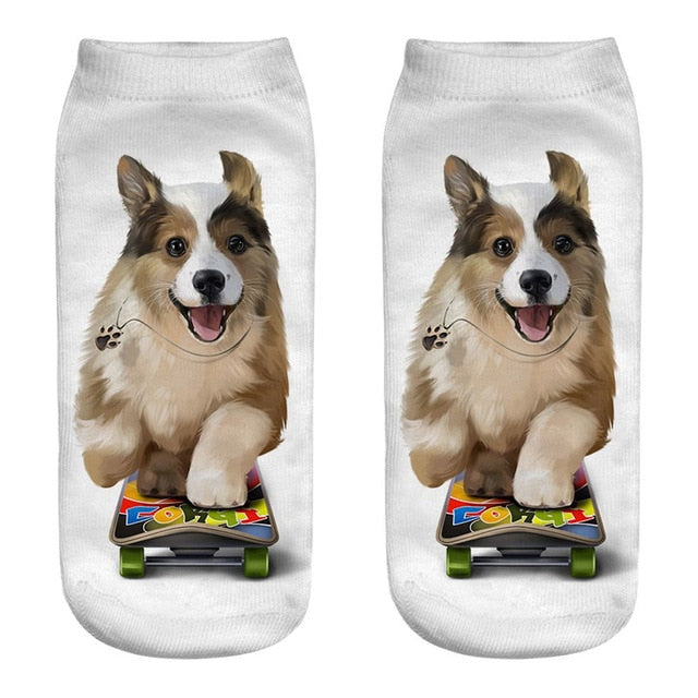Skateboarding Dog Socks